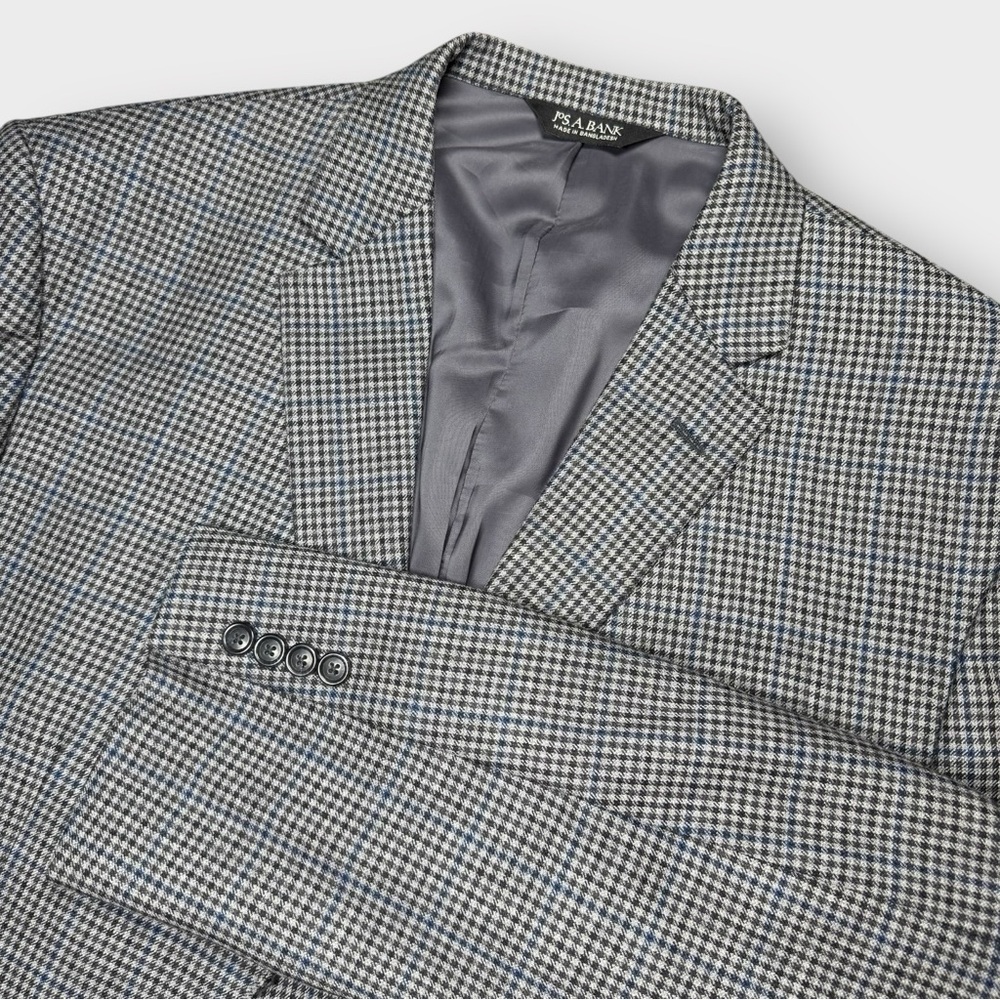 Jos. A. Bank Blazer‎ Men’s 50R Gray Houndstooth Wool Two-Button Tailored Fit